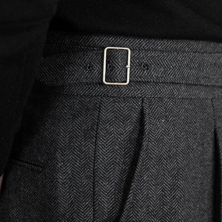 Old Money Wollhose mit verlängerter Bundlasche