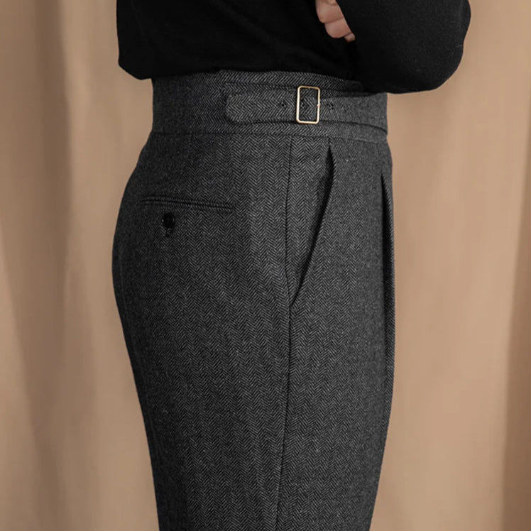Old Money Wollhose mit verlängerter Bundlasche