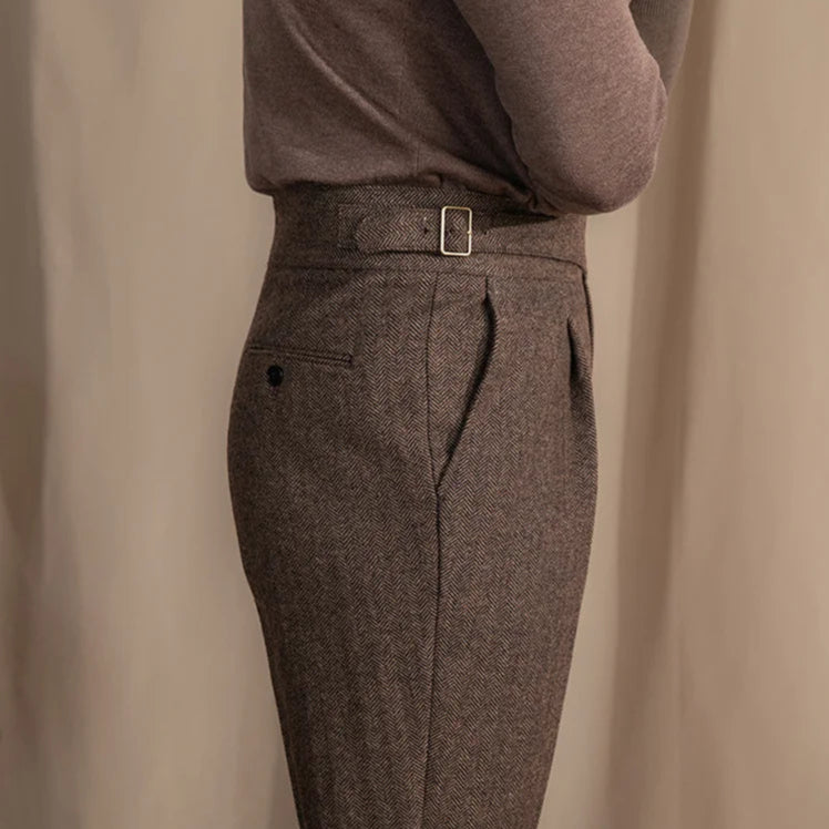 Old Money Wollhose mit verlängerter Bundlasche
