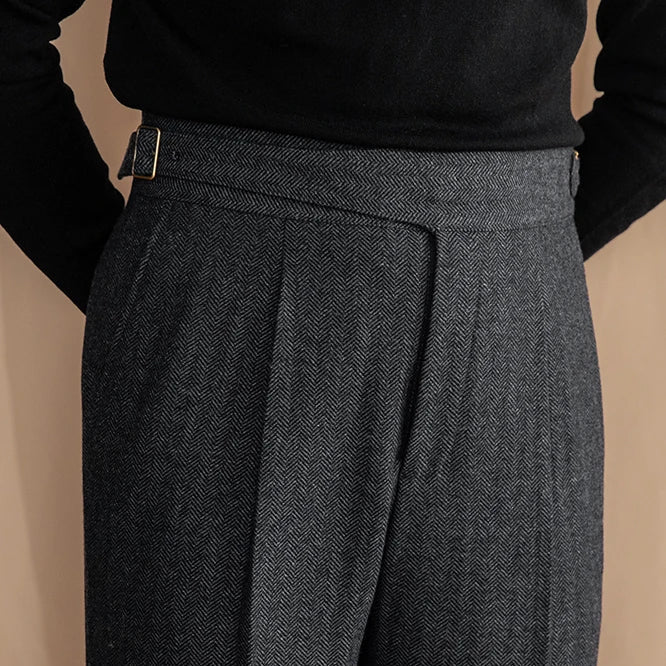 Old Money Wollhose mit verlängerter Bundlasche