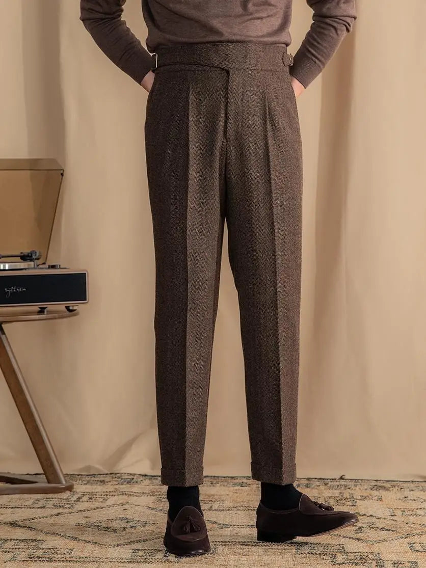 Old Money Wollhose mit verlängerter Bundlasche