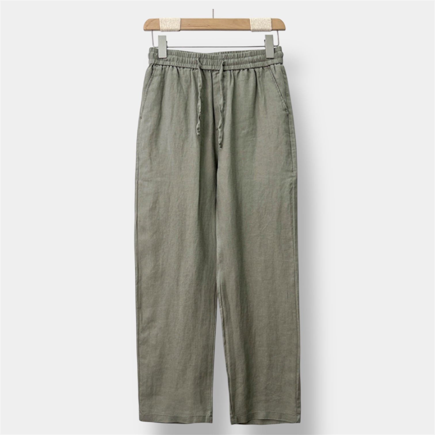OLD MONEY Pantalón de lino de corte recto