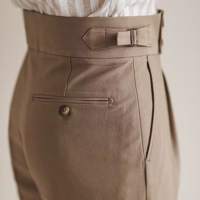 OLD MONEY Pantalon plissé à double bouton