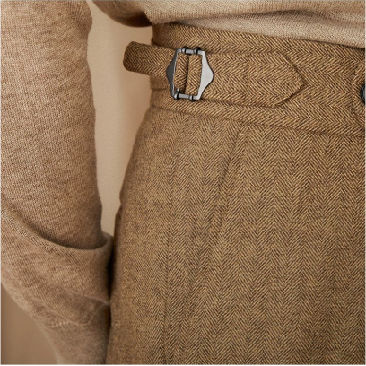 Pantaloni di lana plissettati OLD MONEY