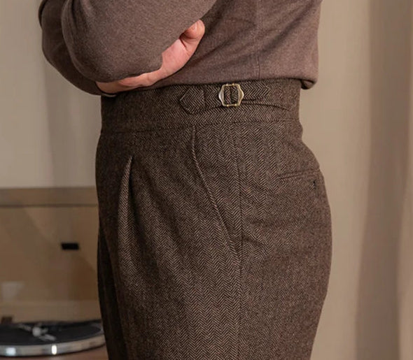 Old Money Wollhose mit verlängerter Bundlasche