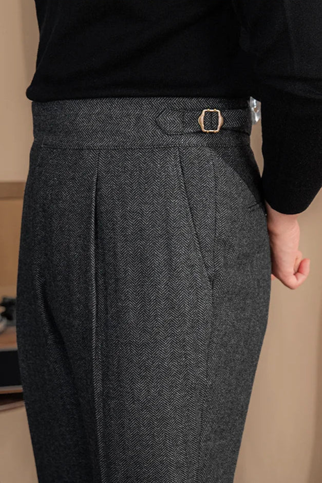 Old Money Wollhose mit verlängerter Bundlasche