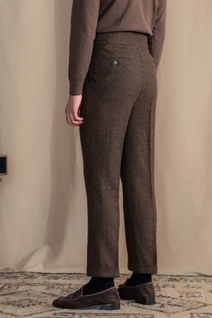 Old Money Wollhose mit verlängerter Bundlasche