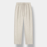 OLD MONEY Pantalon en lin coupe décontractée