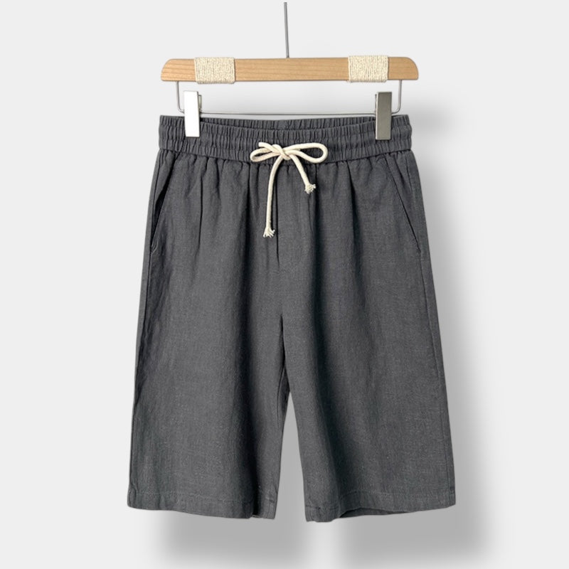 OLD MONEY Pantaloncini in lino dal taglio rilassato