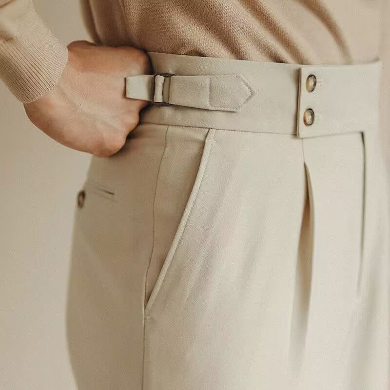 OLD MONEY Pantalon plissé à double bouton