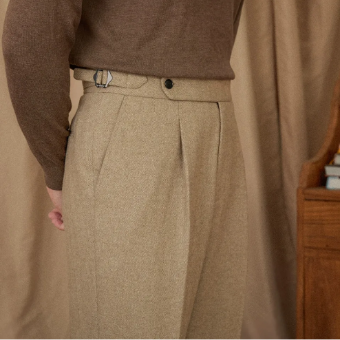Pantaloni di lana plissettati OLD MONEY