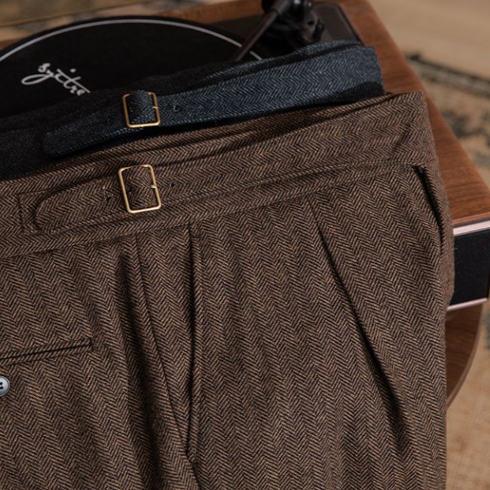 Old Money Wollhose mit verlängerter Bundlasche
